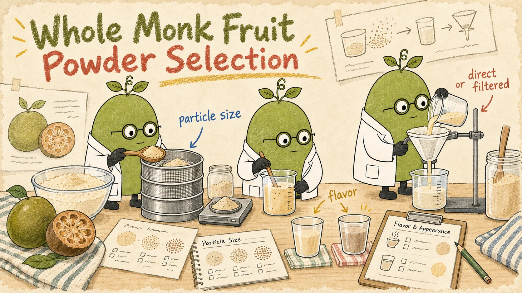 Monk Fruit Doctor team: Whole Monk Fruit Powder for Powdered Drinks: Flavor, Particle Size, and Reconstitution
