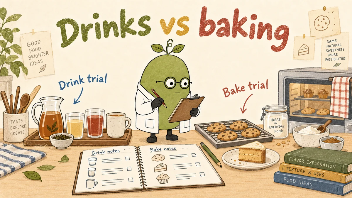 Monk Fruit Doctor compares samples and records observations for Allulose in Beverages vs. Baking: Sweetness, Taste, and Maillard Browning.