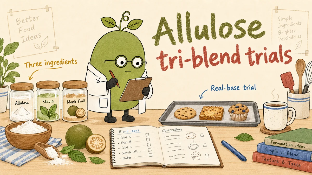 Monk Fruit Doctor compares samples and records observations for Allulose, Stevia and Monk Fruit Tri-Blend Formulation Guide.