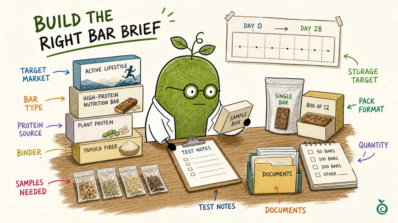 Illustration de Xiaohei, le docteur fruit du moine, sur le thème : Échantillons pour essais de conservation de barres nutritionnelles riches en protéines.