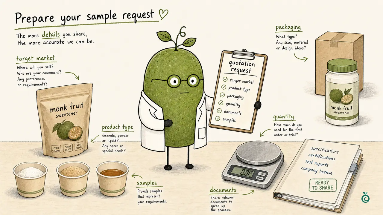 Monk Fruit Sweetener Sample Request and Quotation Preparation