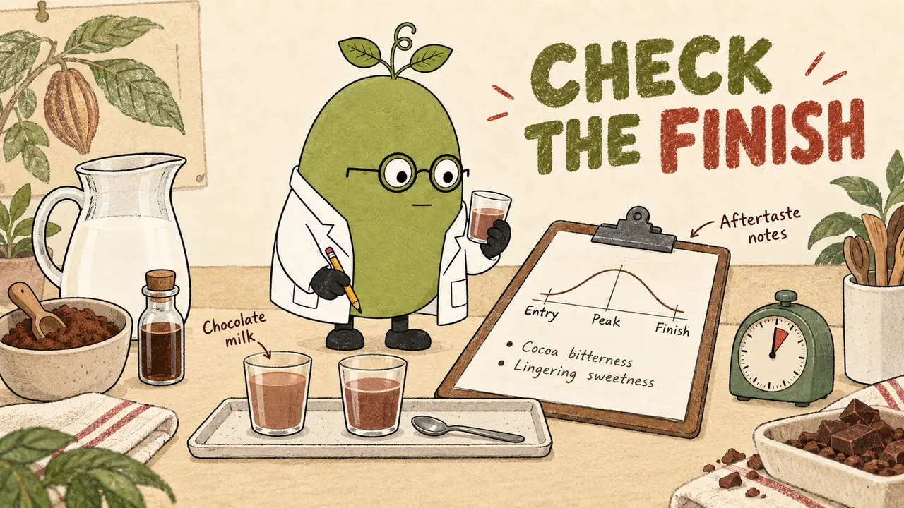Monk Fruit Doctor Xiaohei checking sweetener aftertaste masking in chocolate milk