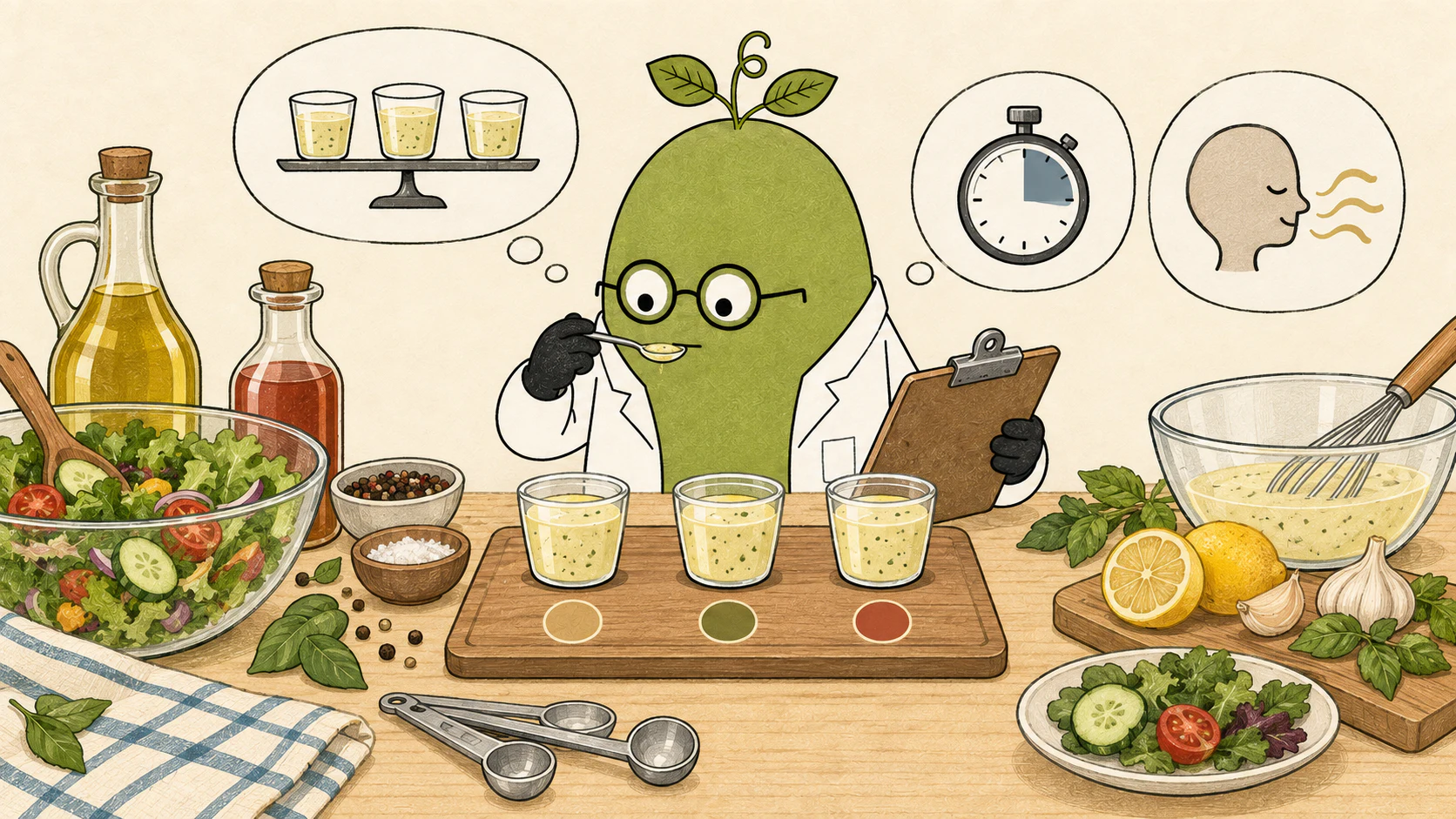 Monk Fruit Doctor illustration: Stevia vs. Sucralose in Reduced-Sugar Salad Dressing: How to Compare Samples